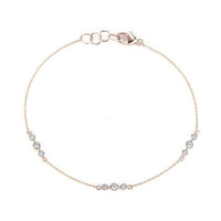 14K Rose Gold Trio Diamond Station Bracelet, 14k rose gold, Long's Jewelers