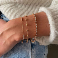 14K Rose Gold Trio Diamond Station Bracelet, 14k rose gold, Long's Jewelers