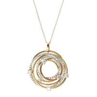 14K Tri Color Twist Diamond Pendant