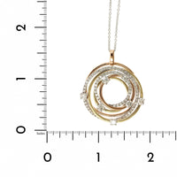 14K Tri Color Twist Diamond Pendant