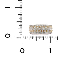 14K Two-Tone Multi Row Pave Diamond Ring, 14k white and yellow gold, Long's Jewelers