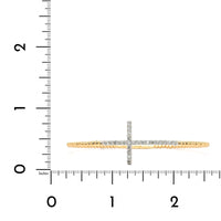14K Two-Tone Sideway Cross Diamond Flex Bracelet, 14k yellow and white gold, Long's Jewelers