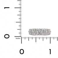 14K White Gold 3 Row Diamond Band
