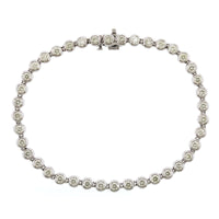 14K White Gold Bezel Set Diamond Tennis Bracelet, 14k white gold, Long's Jewelers