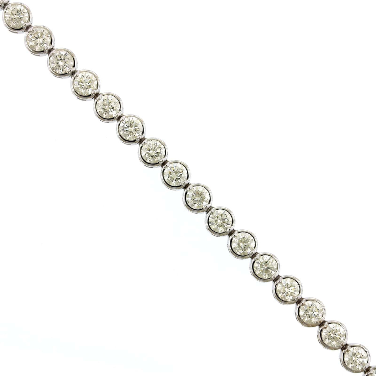 14K White Gold Bezel Set Diamond Tennis Bracelet, 14k white gold, Long's Jewelers
