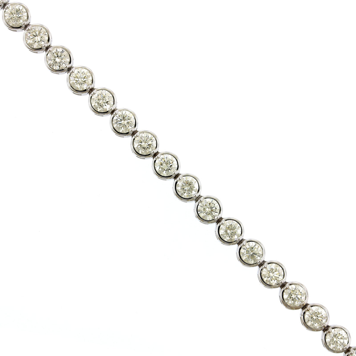 14K White Gold Bezel Set Diamond Tennis Bracelet, 14k white gold, Long's Jewelers