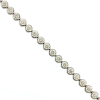 14K White Gold Bezel Set Diamond Tennis Bracelet, 14k white gold, Long's Jewelers