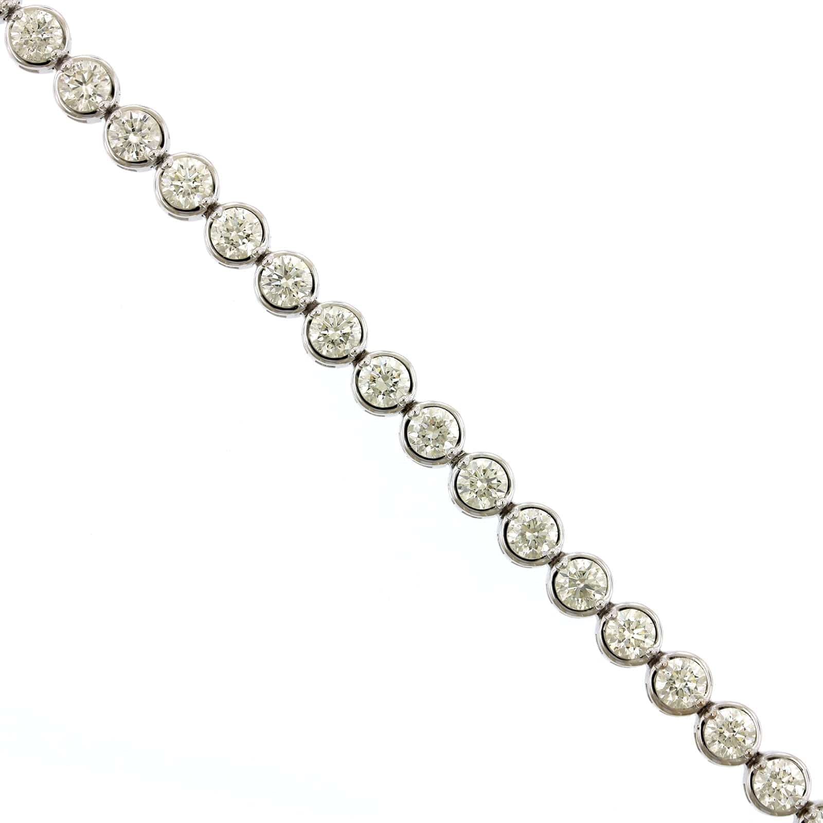14K White Gold Bezel Set Diamond Tennis Bracelet, 14k white gold, Long's Jewelers