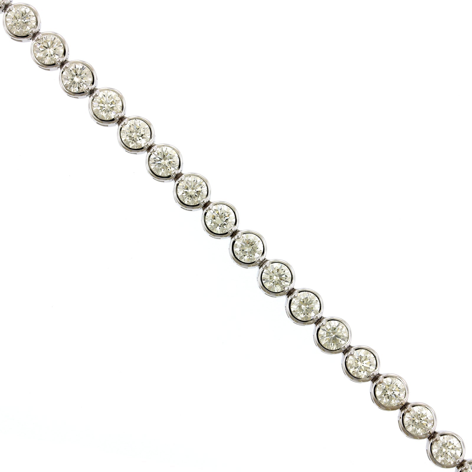 14K White Gold Bezel Set Diamond Tennis Bracelet, 14k white gold, Long's Jewelers