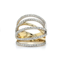 14K White Gold Crossover Diamond Ring, 14k white gold, Long's Jewelers