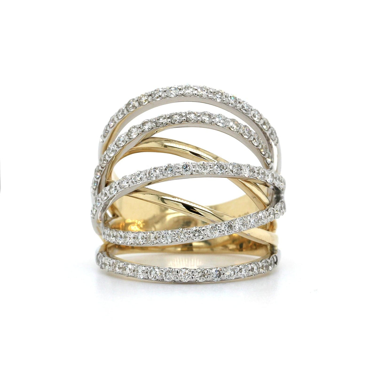 14K White Gold Crossover Diamond Ring, 14k white gold, Long's Jewelers