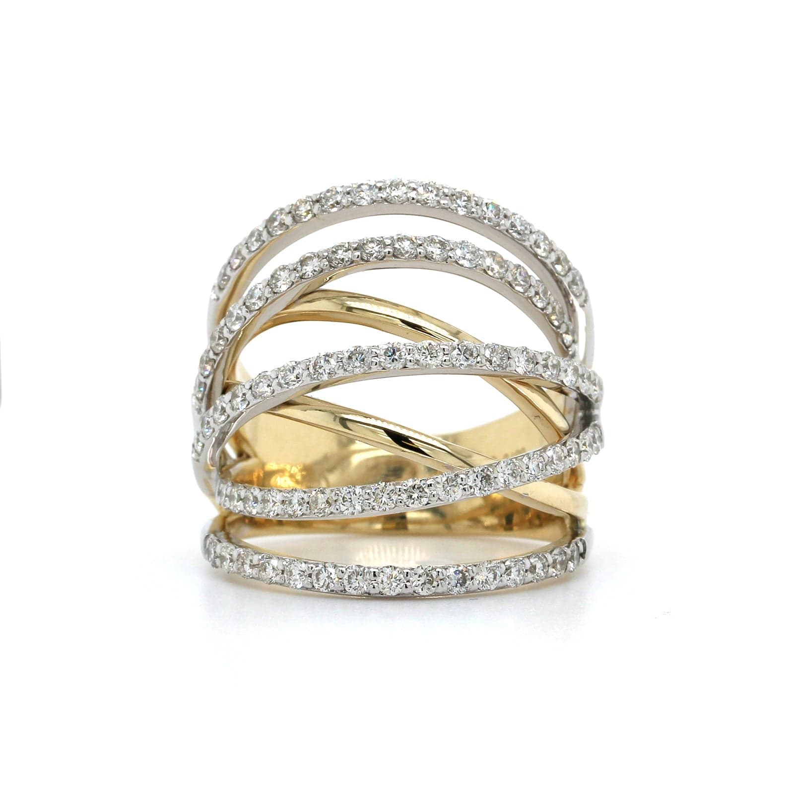 14K White Gold Crossover Diamond Ring, 14k white gold, Long's Jewelers