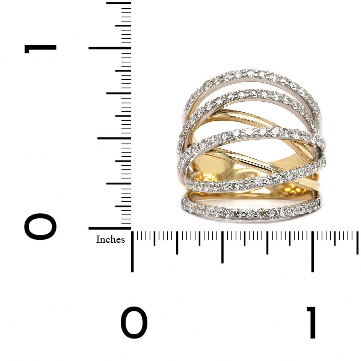 14K White Gold Crossover Diamond Ring, 14k white gold, Long's Jewelers