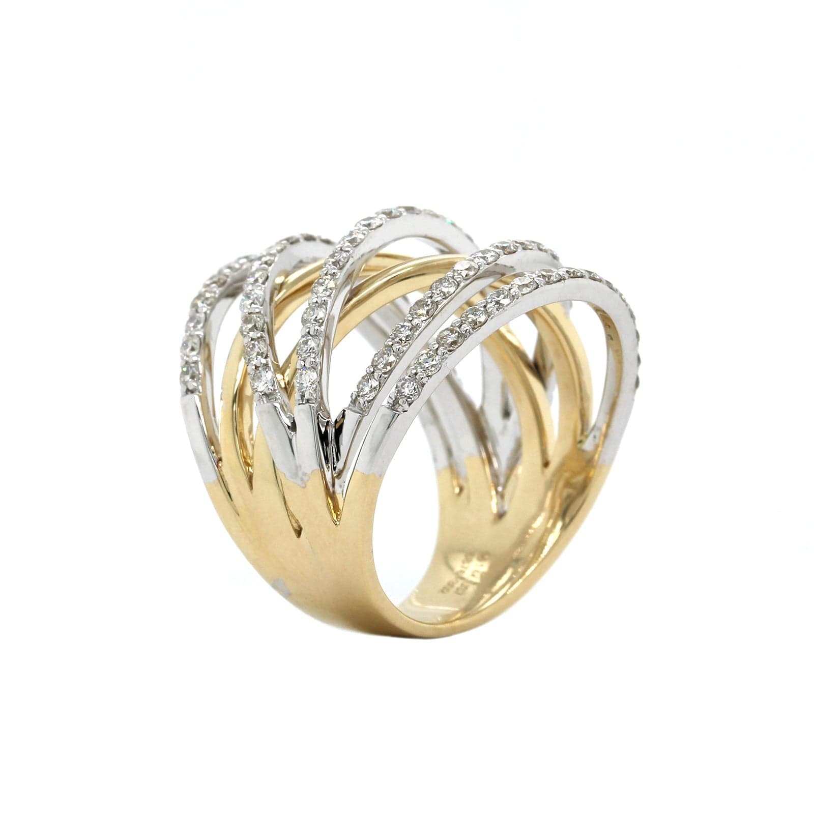 14K White Gold Crossover Diamond Ring, 14k white gold, Long's Jewelers