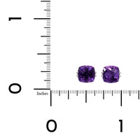 14K White Gold Cushion Amethyst Stud Earrings, 14k white gold, Long's Jewelers