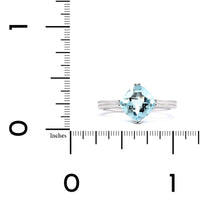 14K White Gold Cushion Aquamarine Ring, 14k white gold, Long's Jewelers