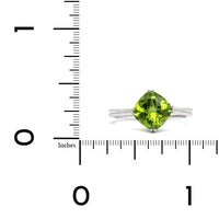 14K White Gold Cushion Peridot Ring, 14k white gold, Long's Jewelers