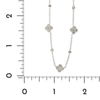 14K White Gold Diamond Clover Necklace, Gold, Long's Jewelers