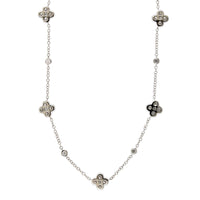 14K White Gold Diamond Clover Necklace, Gold, Long's Jewelers