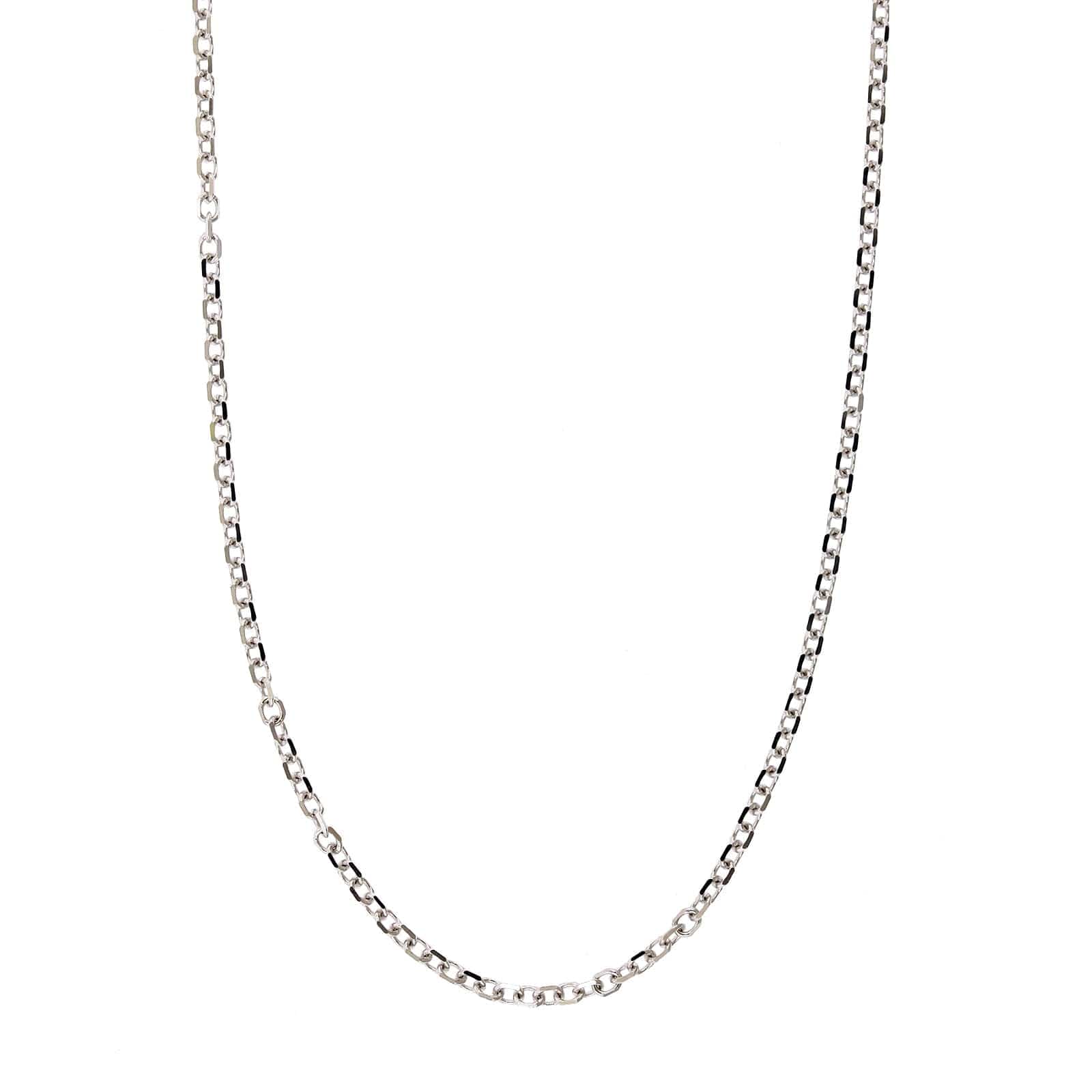 14K White Gold Diamond Cut Cable Chain, 14k white gold, Long's Jewelers