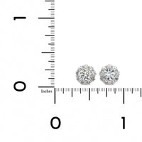 14K White Gold Diamond Halo Stud Earrings