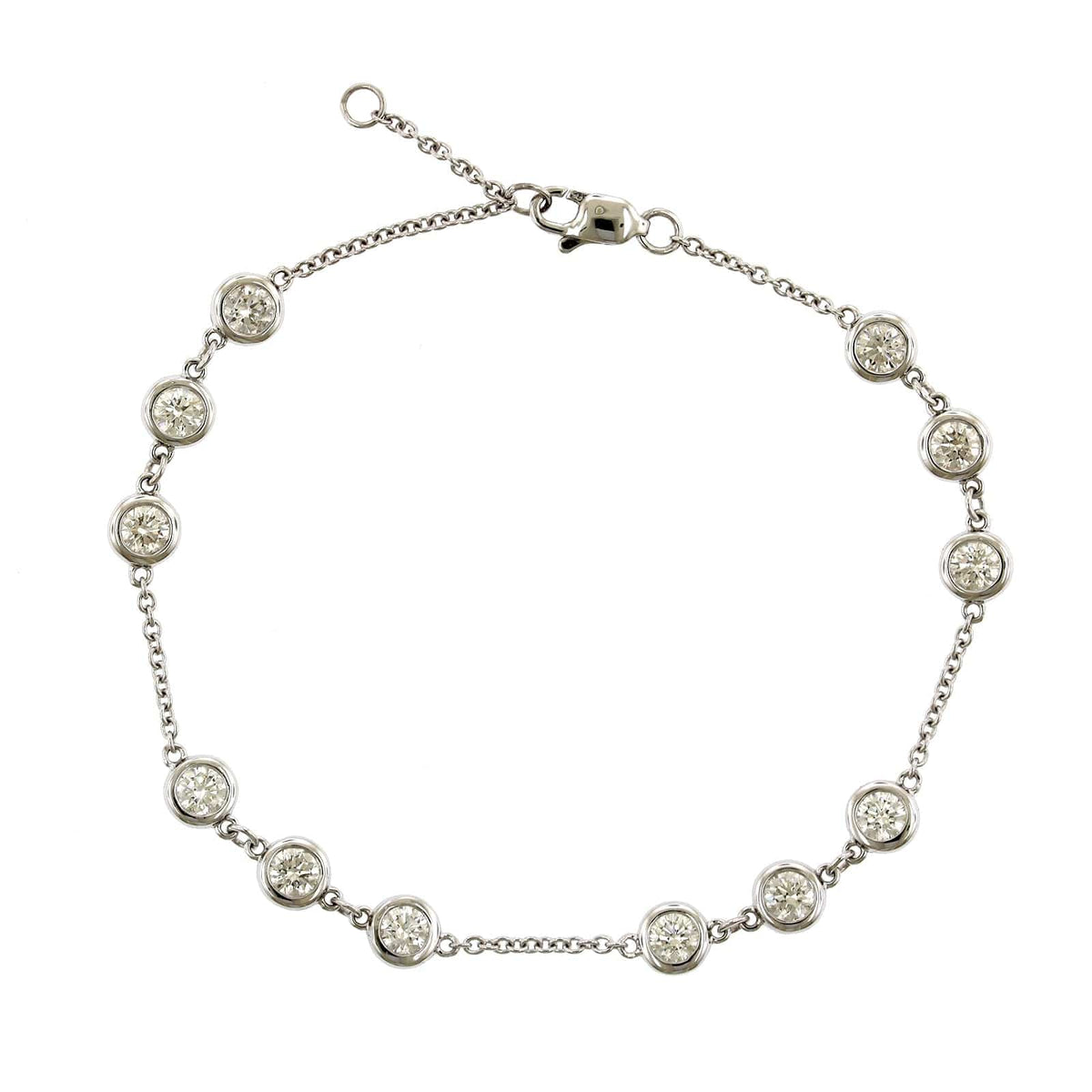14K White Gold Diamond by the Yard Diamond Bracelet, 14k white gold, Long's Jewelers