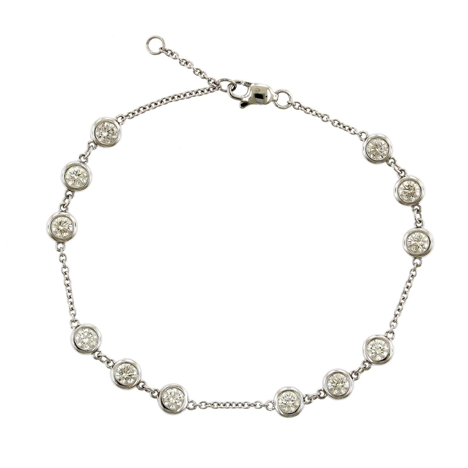 14K White Gold Diamond by the Yard Diamond Bracelet, 14k white gold, Long's Jewelers