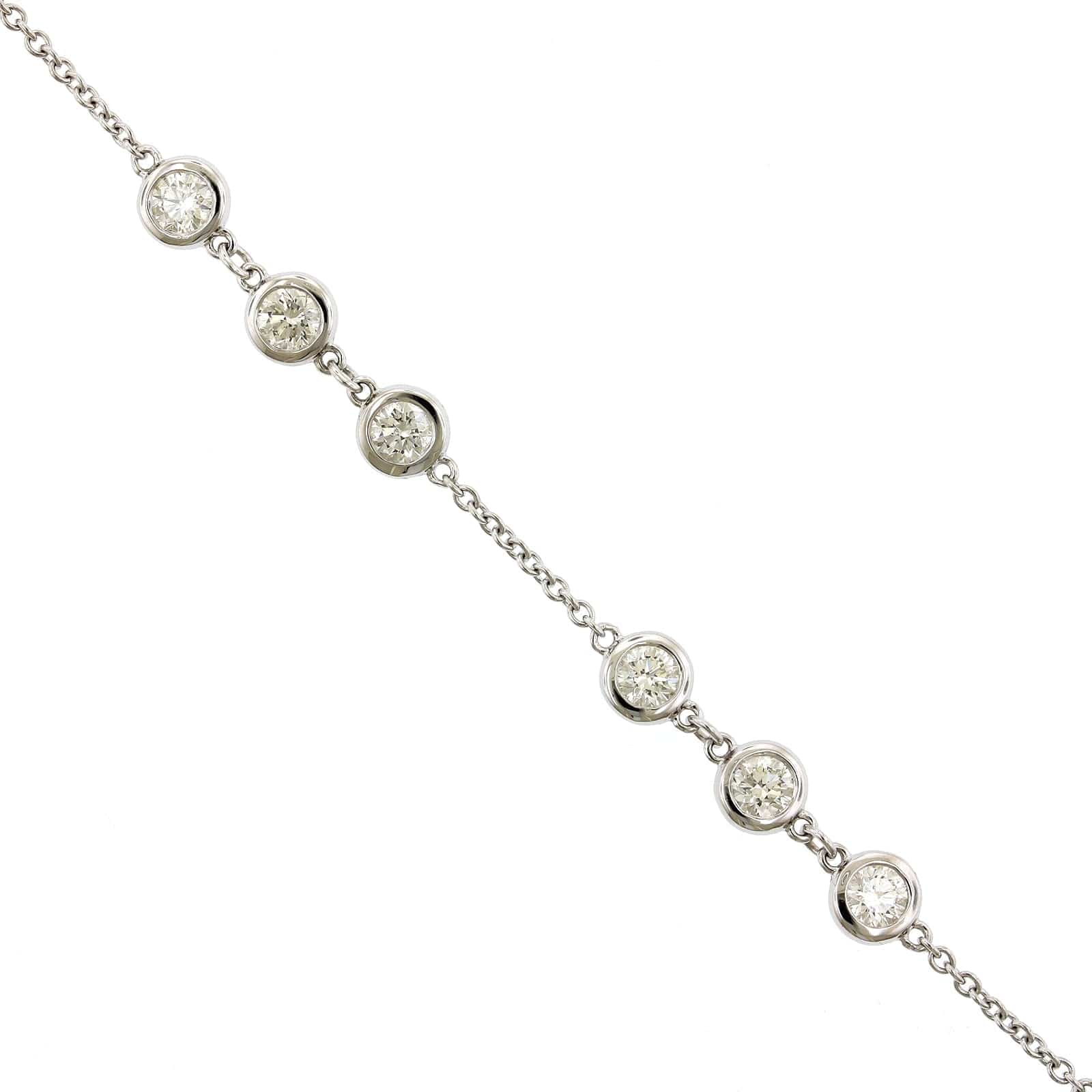 14K White Gold Diamond by the Yard Diamond Bracelet, 14k white gold, Long's Jewelers