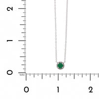 14K White Gold Emerald Diamond Halo Pendant,14k white gold, Long's Jewelers