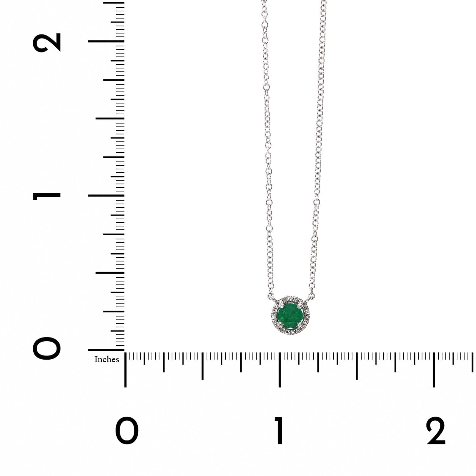 14K White Gold Emerald Diamond Halo Pendant,14k white gold, Long's Jewelers