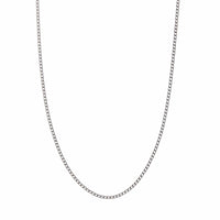 14K White Gold Micro Curb Chain, 14k white gold, Long's Jewelers