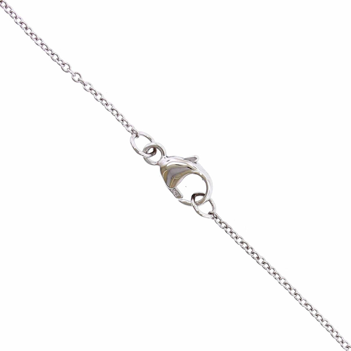 14K White Gold Open Circle Diamond Necklace