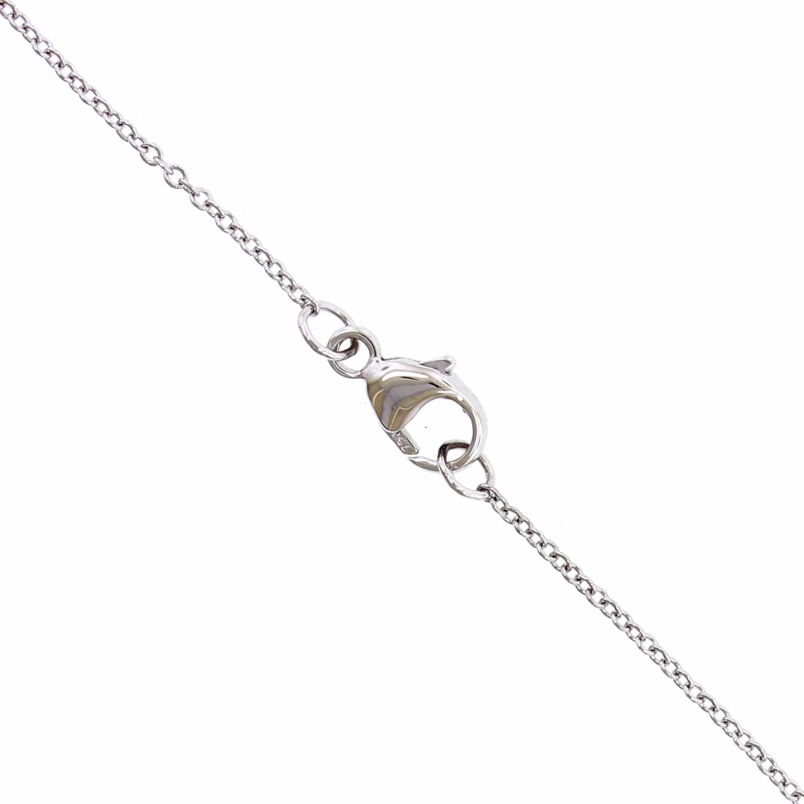 14K White Gold Open Circle Diamond Necklace