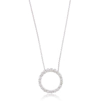 14K White Gold Open Circle Diamond Necklace, White Gold, Long's Jewelers