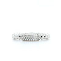 14K White Gold Pave Diamond Beaded Ring, Gold, Long's Jewelers