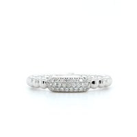 14K White Gold Pave Diamond Beaded Ring, Gold, Long's Jewelers