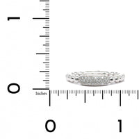 14K White Gold Pave Diamond Beaded Ring