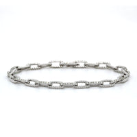 14K White Gold Pave Diamond Link Bracelet, 14k white gold, Long's Jewelers