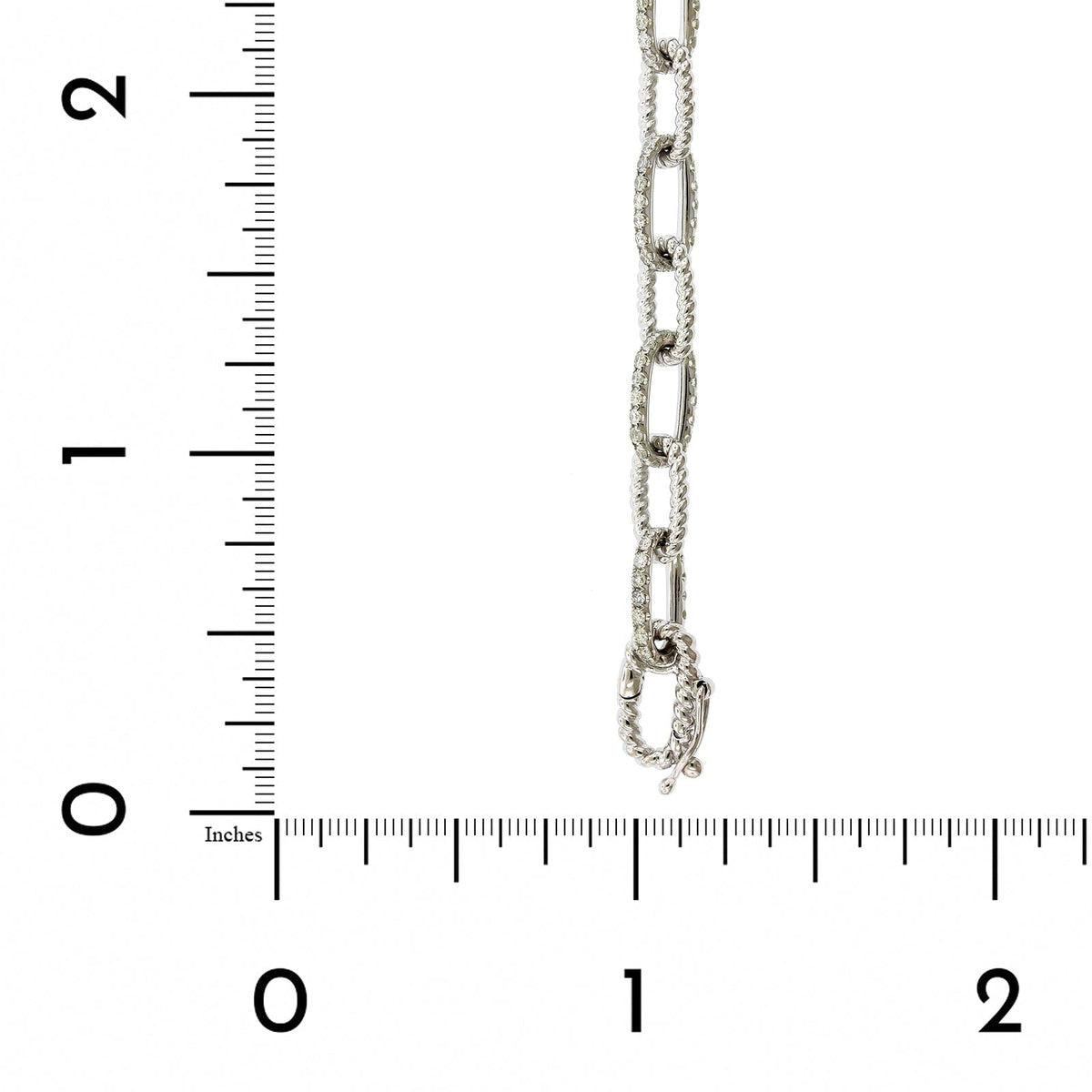 14K White Gold Pave Diamond Link Bracelet, 14k white gold, Long's Jewelers