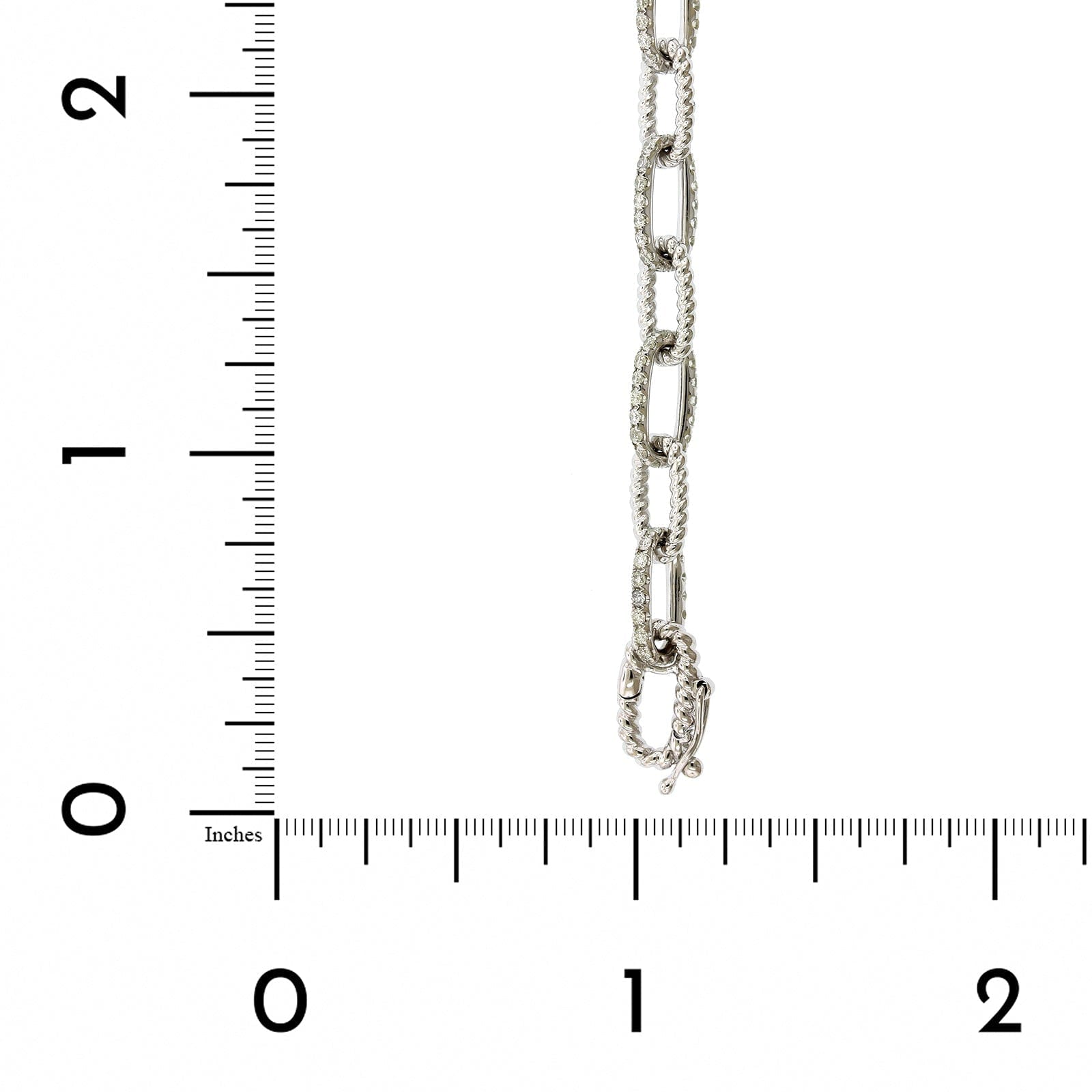 14K White Gold Pave Diamond Link Bracelet, 14k white gold, Long's Jewelers