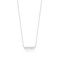 14K White Gold Pear Shape Diamond Bar Necklace, 14k white gold, Long's Jewelers