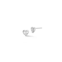 14K White Gold Pear Shape Diamond Heart Stud Earrings, 14k white gold, Long's Jewelers