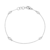 14K White Gold Pear Shape Diamond Station Bracelet, 14k white gold, Long's Jewelers