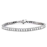 14K White Gold Princess Cut Diamond Tennis Bracelet