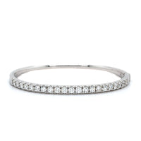 14K White Gold Prong Set Diamond Bangle, White Gold, Long's Jeweler's