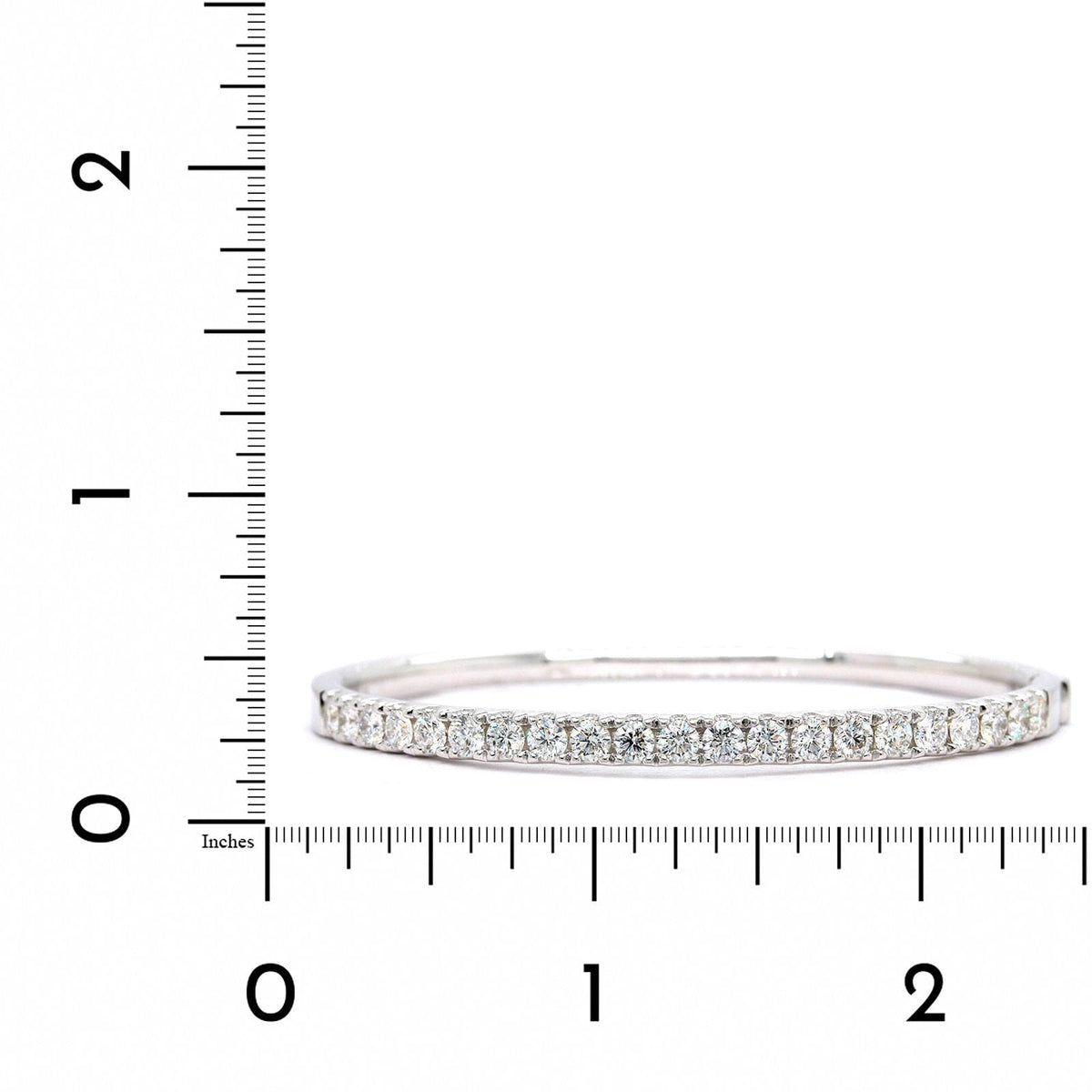 14K White Gold Prong Set Diamond Bangle