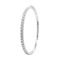 14K White Gold Prong Set Diamond Bangle