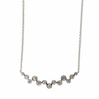 14K White Gold Prong Set Diamond Necklace
