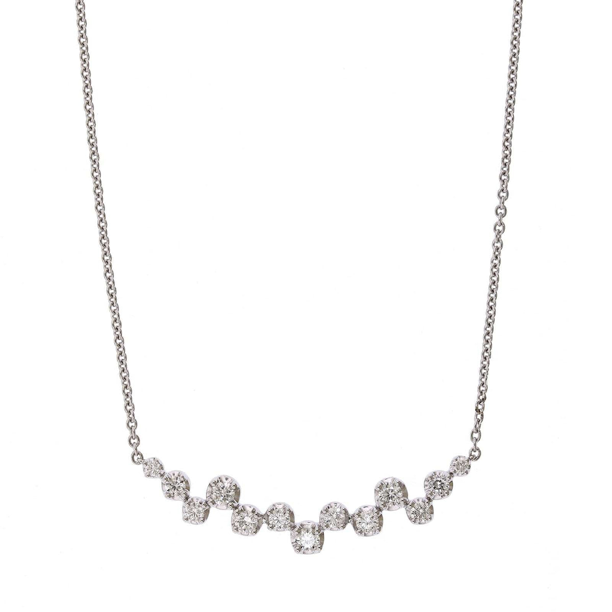 14K White Gold Prong Set Diamond Necklace, White Gold, Long's Jeweler's
