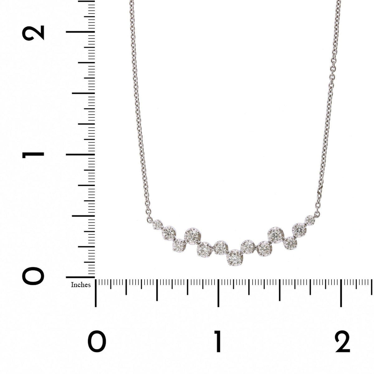 14K White Gold Prong Set Diamond Necklace